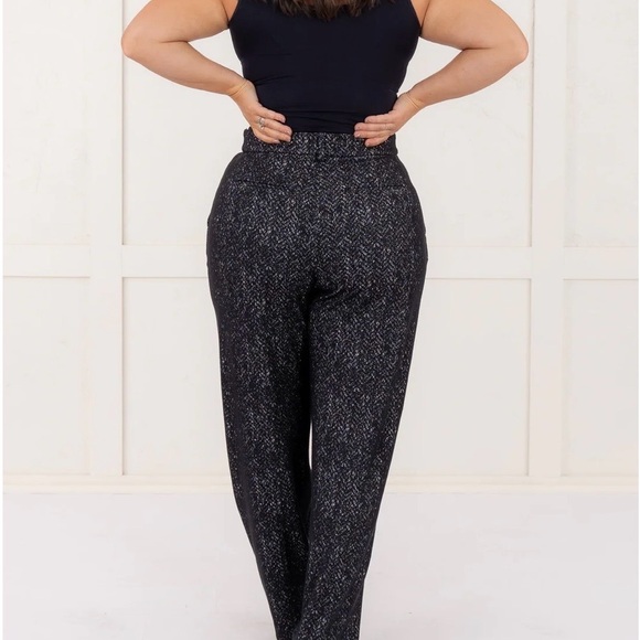 SPANX® PONTE BARREL LEG PANT, HERRINGBONE - Picture 2 of 7